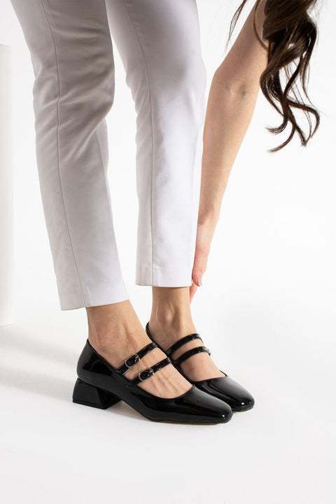 Siyah Rugan Kısa Topuklu Kadın Ayakkabı – Şık ve Zarif Klasik Model, Günlük ve Davet Kombinlerine Uygun