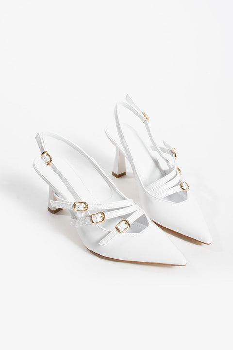 Beyaz Rugan Stiletto – Parlak Vegan Deri Topuklu Kadın Ayakkabı | Günlük ve Özel Gün Şıklığı için Sivri Burunlu Şık Model