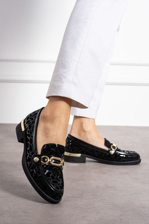 Zebra Desenli Vegan Süet Tokalı Loafer – Rahat Kalın Tabanlı Kadın Günlük Ayakkabı, Değiştirilebilir Tokalı, Yeni Sezon