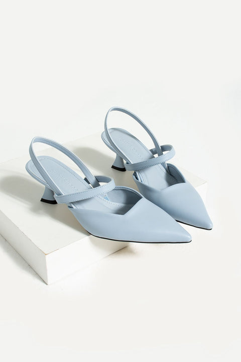 Kadın Topuklu Ayakkabı - Topuklu Stiletto Rahat ve Şık Açık Mavi Renk 6 cm