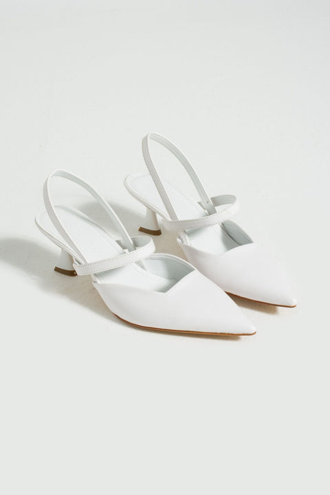Kadın Topuklu Ayakkabı - Topuklu Stiletto Rahat ve Şık Beyaz Renk 6 cm