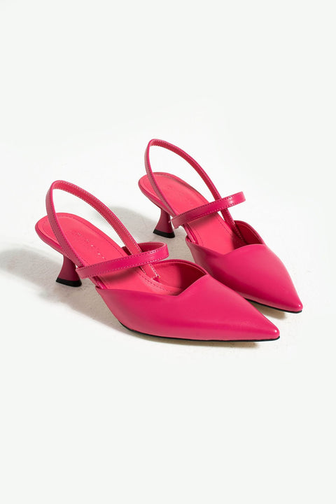 Kadın Topuklu Ayakkabı - Topuklu Stiletto Rahat ve Şık Fuşya Renk 6 cm