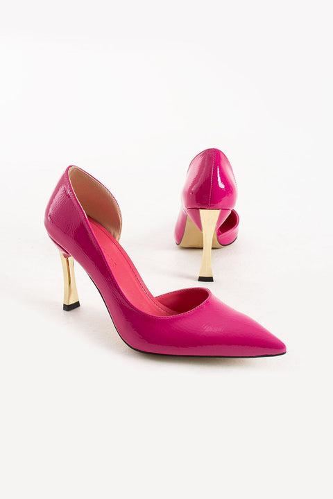 Fuşya 9 cm İnce Topuklu Vegan Deri Stiletto – Göz Alıcı Kadın Ayakkabı