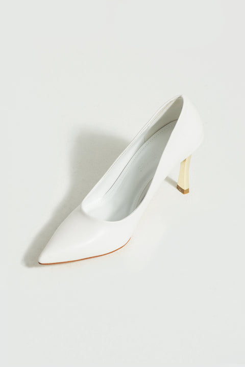 Beyaz Sade Mat Stiletto: Konforlu Vegan Deri Günlük Ve Özel Gün Kadın Topuklu Ayakkabı