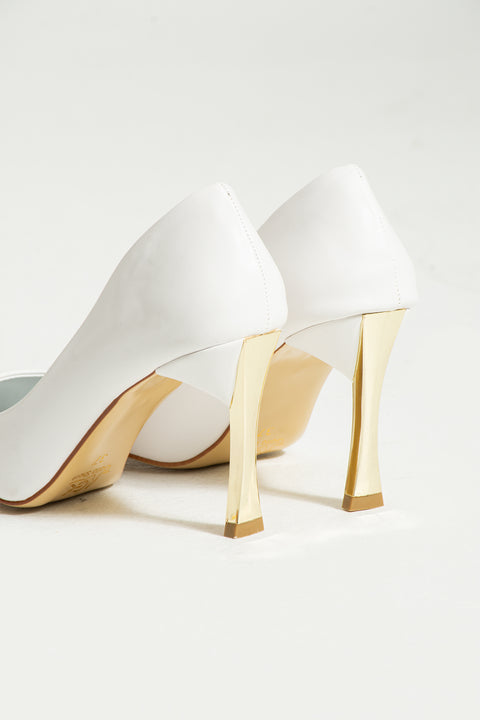 Beyaz Sade Mat Stiletto: Konforlu Vegan Deri Günlük Ve Özel Gün Kadın Topuklu Ayakkabı