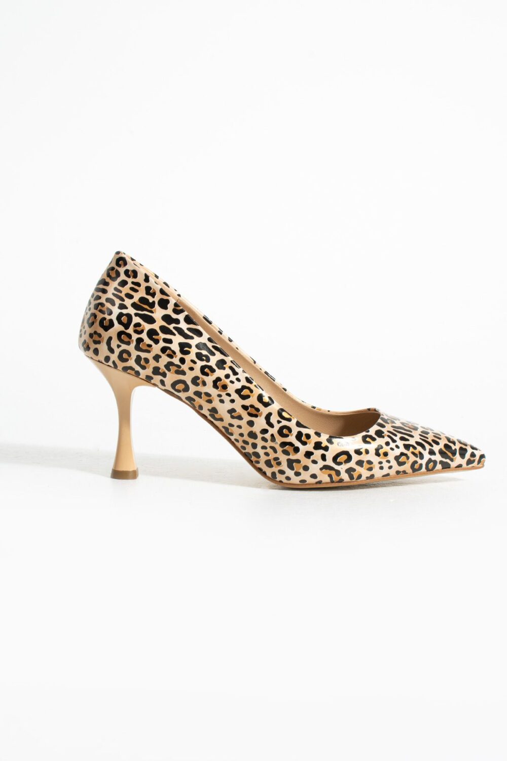 Bej Leopar Desenli Topuklu Ayakkabı Kadın Stiletto Rahat Kalın Topuk Abiye Şık Günlük Ofis Tarz - Görsel 6