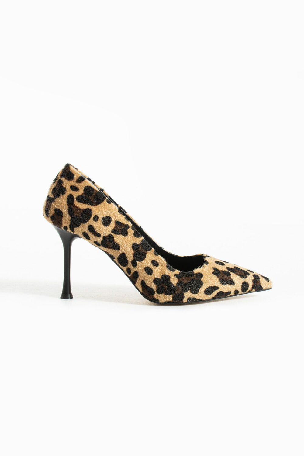 Leopar Desenli Tay Tüyü Stiletto – 9cm İnce Topuklu Sivri Burun Şık ve Rahat Kadın Ayakkabı - Görsel 6