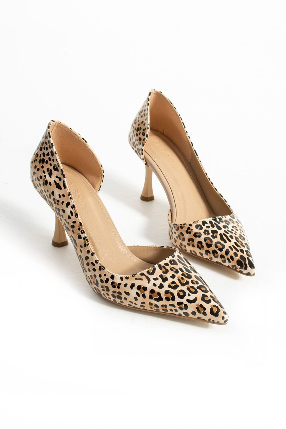 Leopar Desenli Rugan Stiletto – 7cm Topuklu Sivri Burunlu Günlük ve Abiye Uyumlu Şık Kadın Ayakkabı - Görsel 6