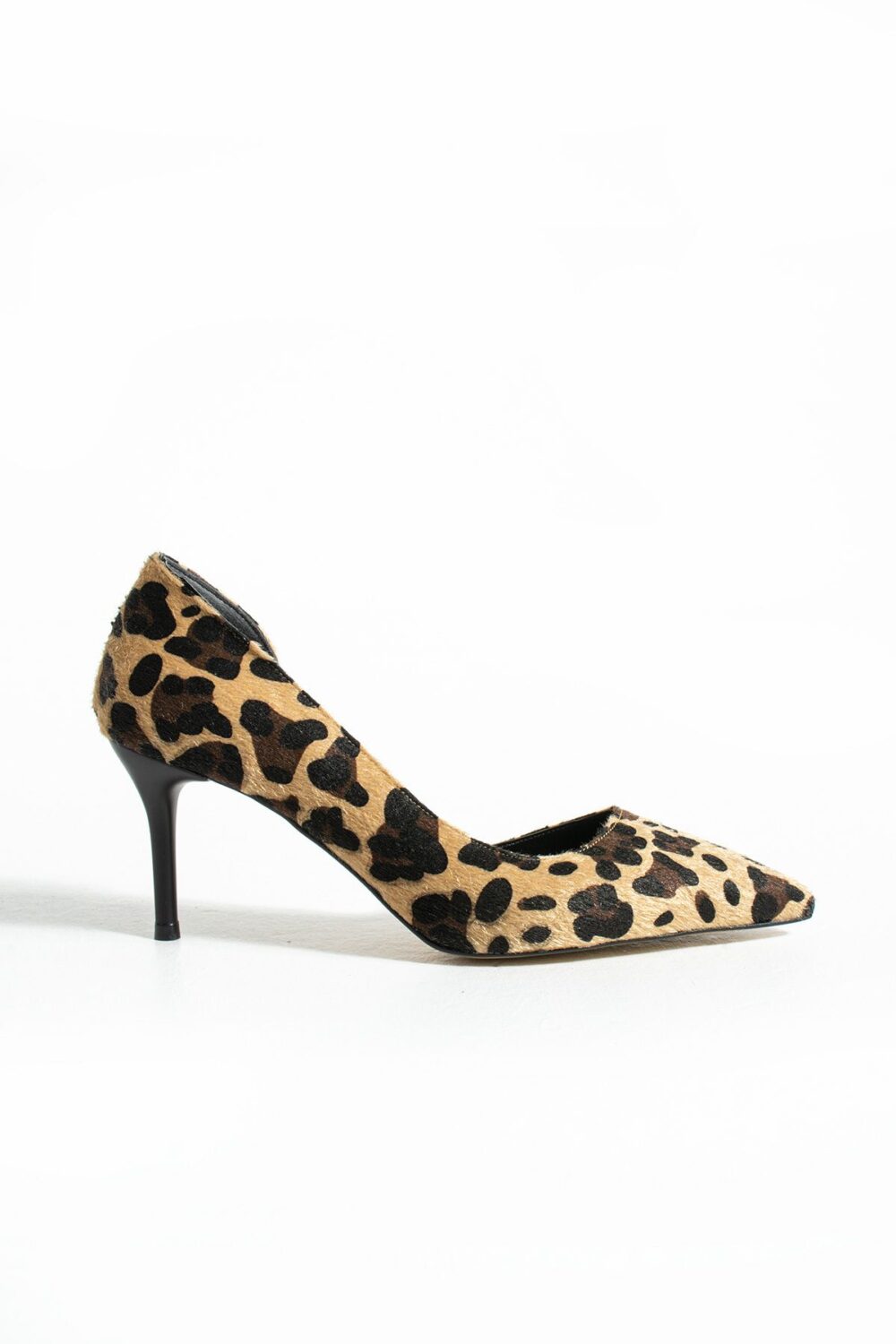 Leopar Desenli Tay Tüyü Stiletto – 7cm İnce Topuklu Sivri Burun Lüks ve Şık Kadın Ayakkabı - Görsel 6