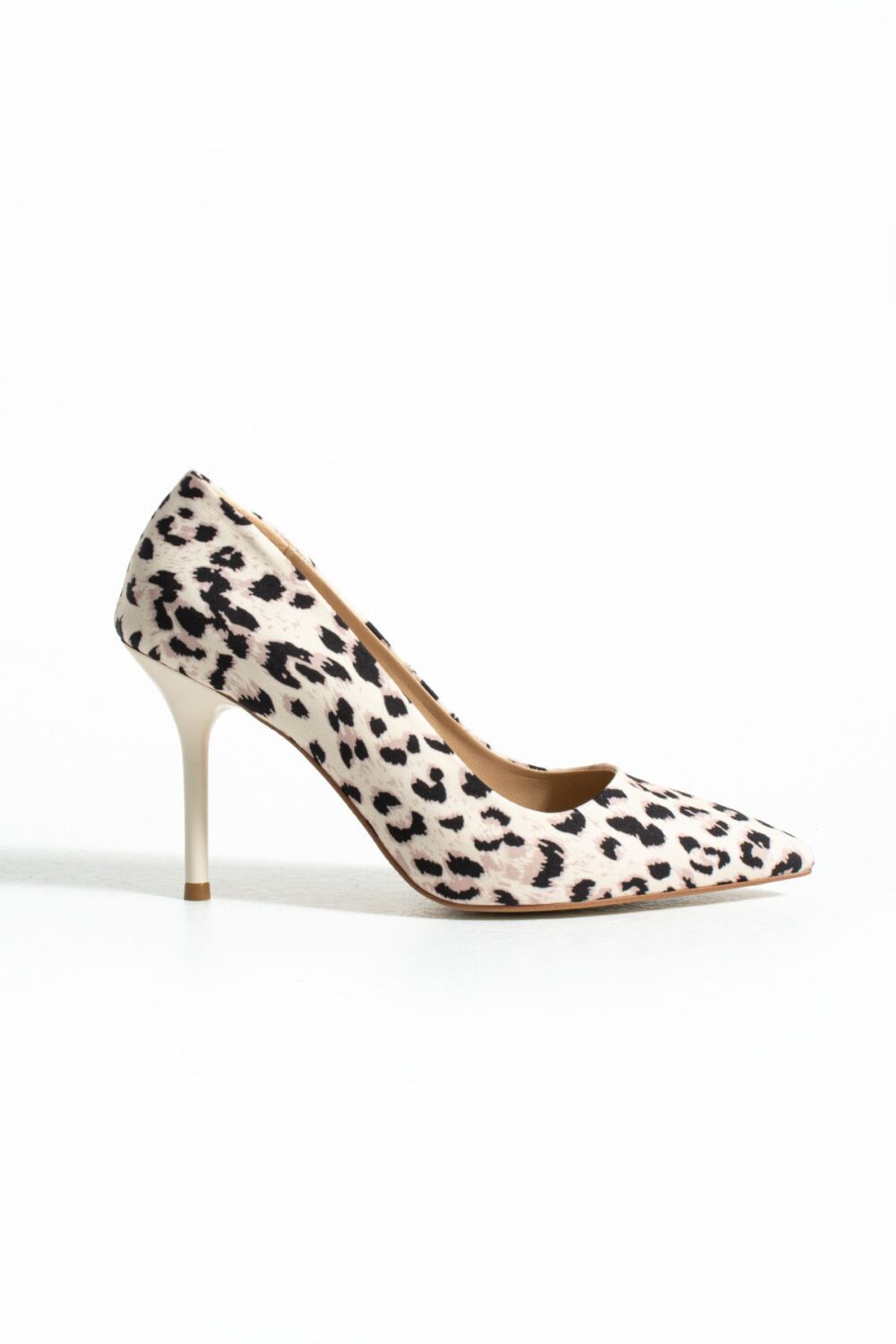 Bej Leopar Desenli Vegan Deri Stiletto–Sivri Burun, 9cm İnce Topuk, Şık ve Konforlu Kadın Ayakkabı - Görsel 6