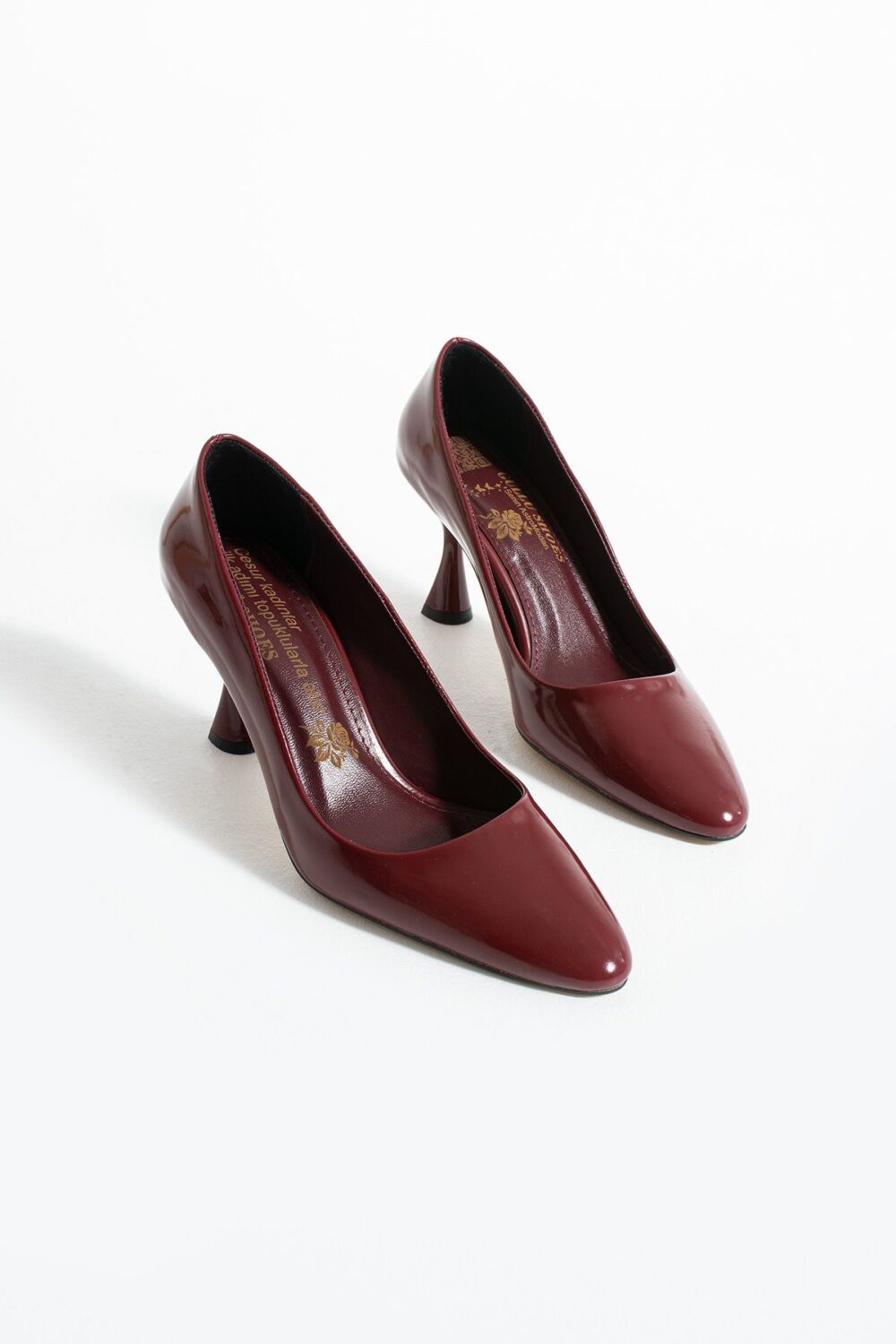 Bordo Rugan Vegan Deri Stiletto – 7cm İnce Topuklu Hafızalı Pedli Sivri Burun Günlük, Ofis ve Abiye Kadın Ayakkabı - Görsel 6