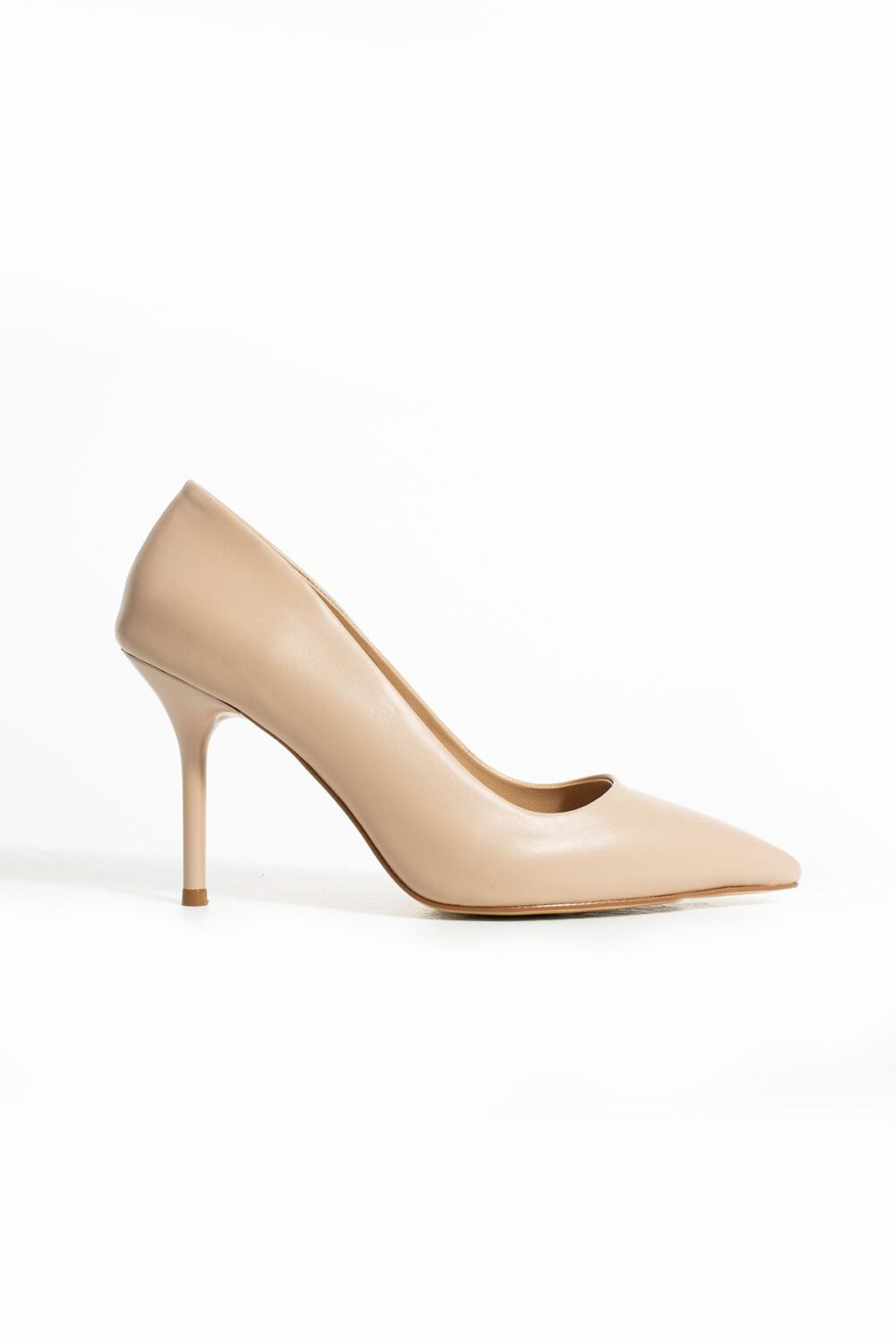 Bej 9cm Vegan Deri İnce Topuklu Stiletto | Etkileyici Şıklık! Mezuniyet Düğün Ofis İçin - Görsel 5
