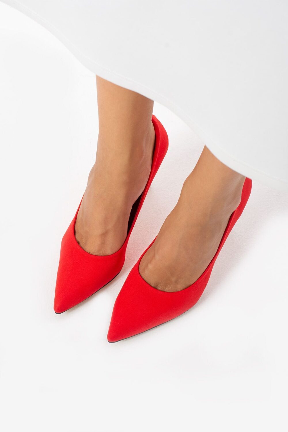 Stiletto Kırmızı Kadın Topuklu Ayakkabı Konforlu Vegan Deri Günlük Ve Özel Gün - Görsel 8