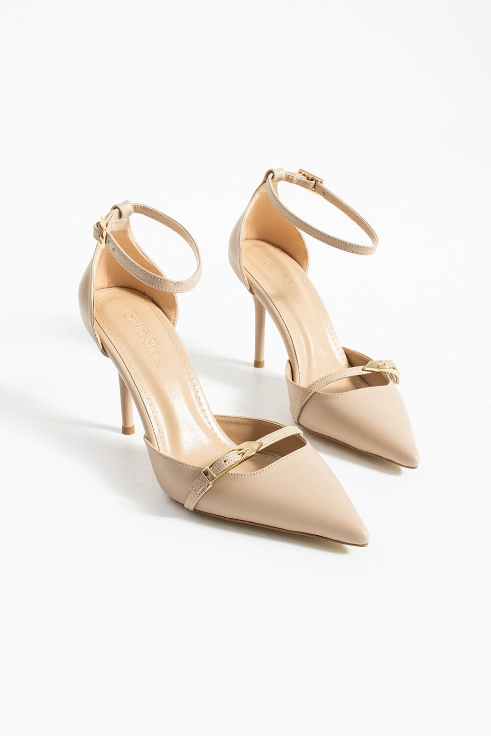 Bej Mat Vegan Deri Stiletto – 9cm İnce Topuklu Rahat Kalıp Günlük Kadın Ayakkabısı - Görsel 6