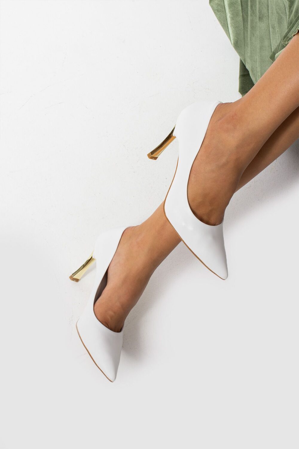 Beyaz Sade Mat Stiletto: Konforlu Vegan Deri Günlük Ve Özel Gün Kadın Topuklu Ayakkabı - Görsel 7