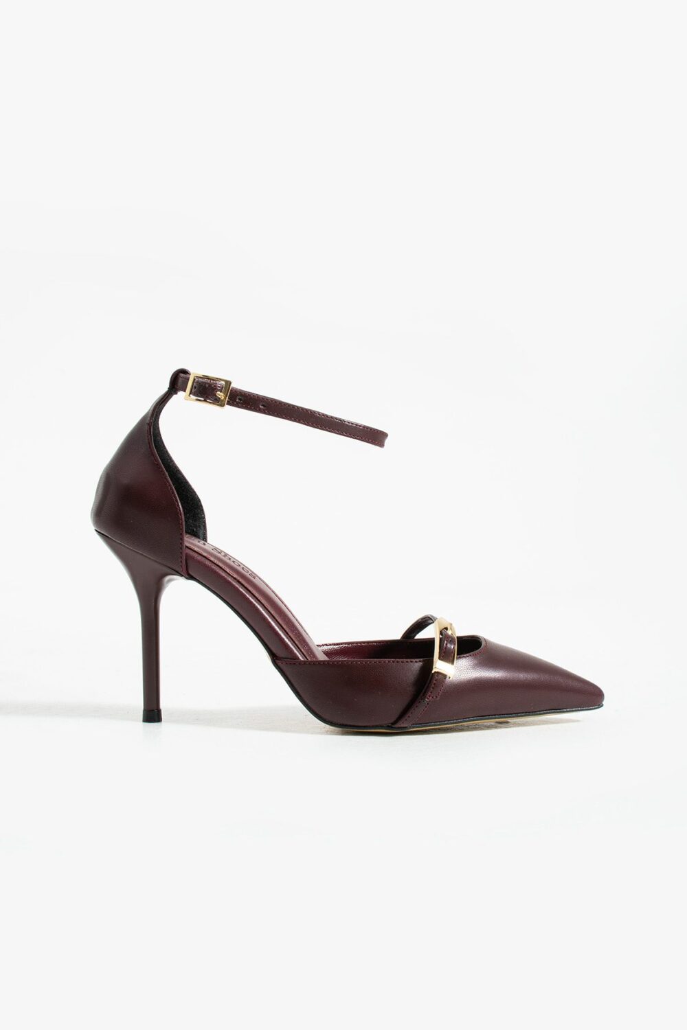 Bordo Mat Vegan Deri Stiletto – 9cm İnce Topuklu Rahat Kalıp Günlük Kadın Ayakkabısı - Görsel 5