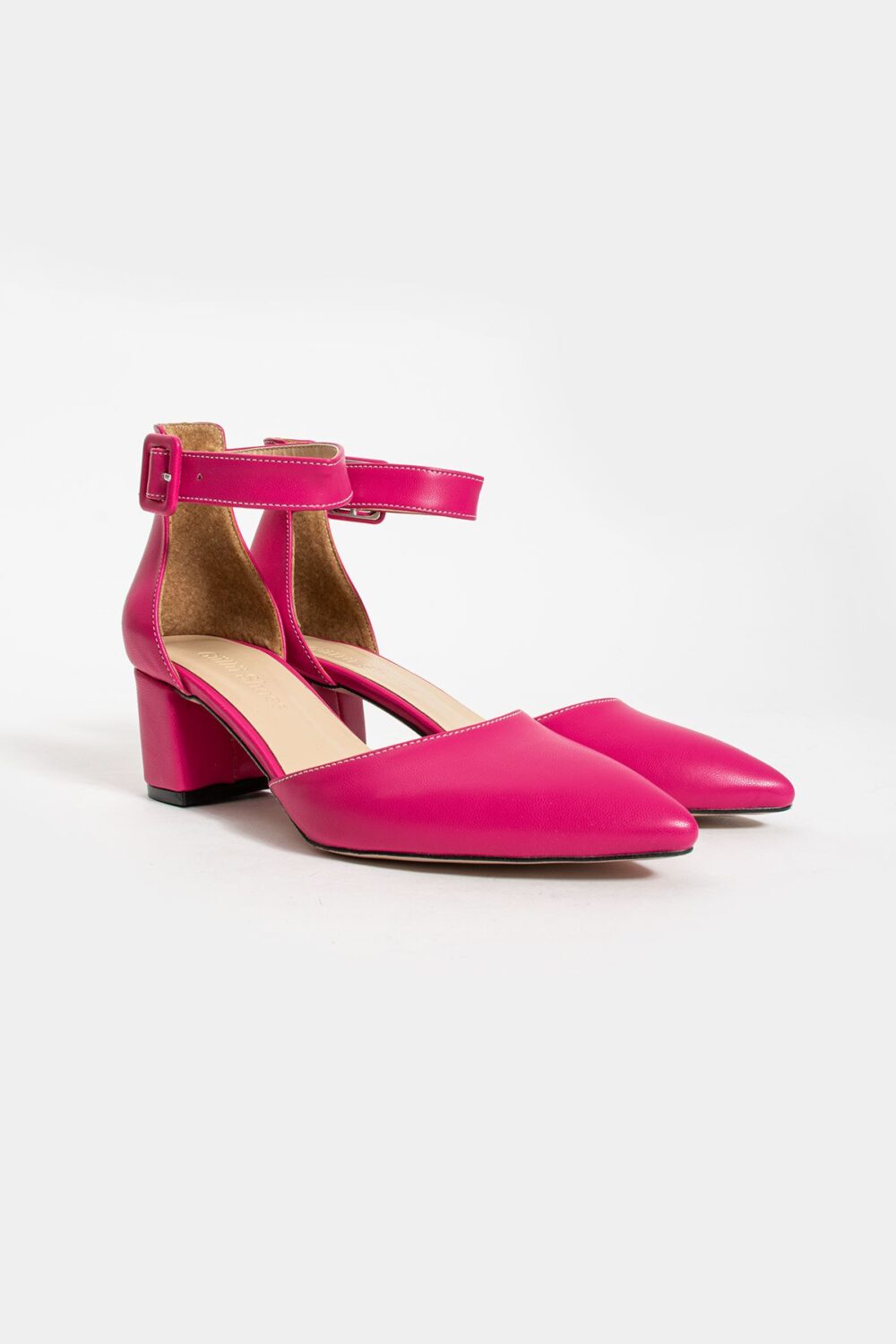 Kadin Fuşya Ayakkabı Abiye Stiletto Kalın Topuk Gelinlik Ayakkabisi 5.5cm - Görsel 3