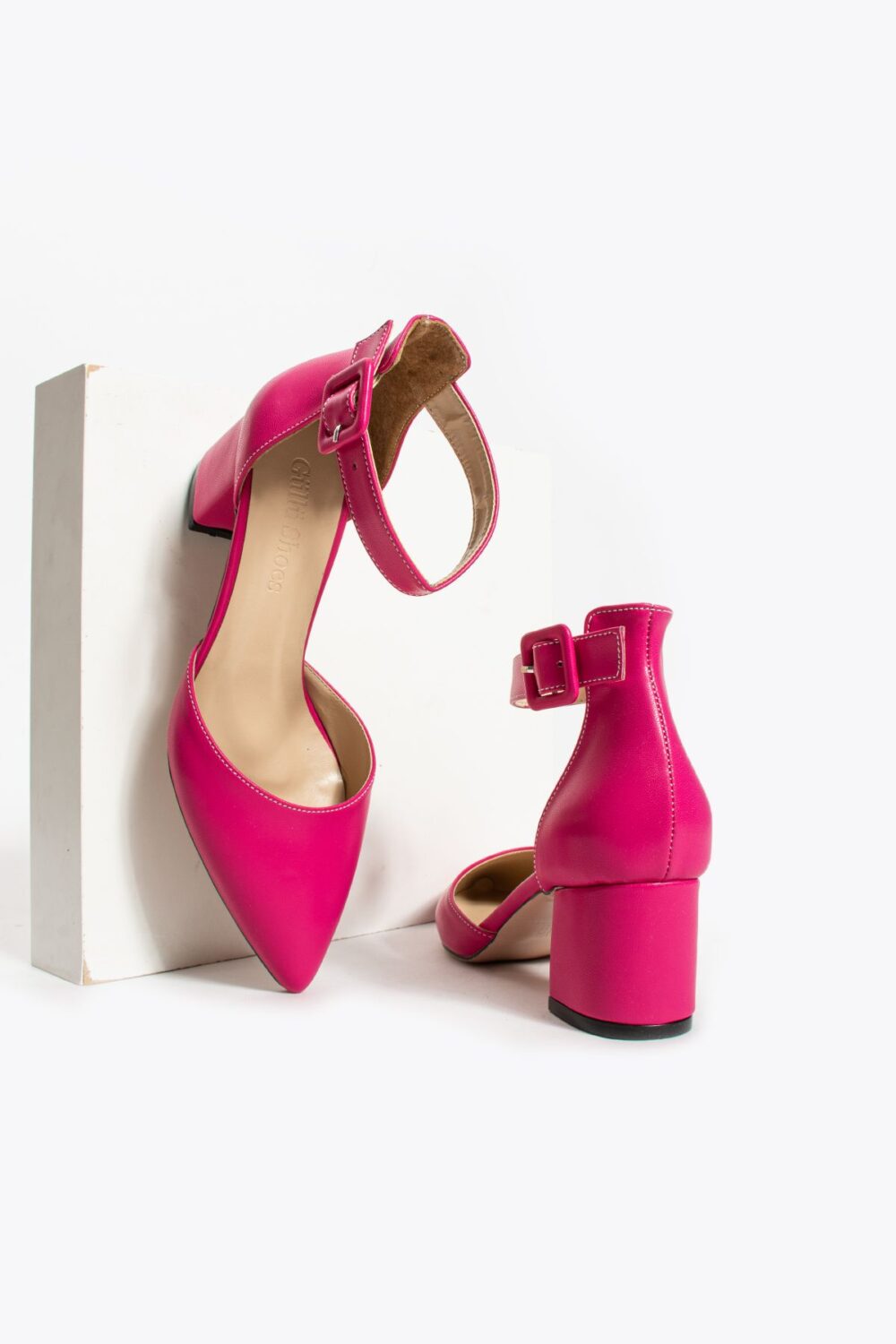 Kadin Fuşya Ayakkabı Abiye Stiletto Kalın Topuk Gelinlik Ayakkabisi 5.5cm - Görsel 5