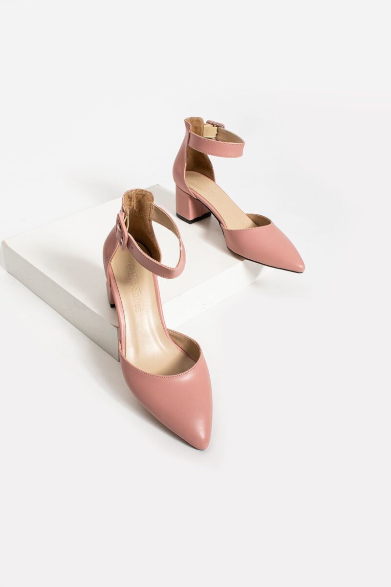 Gül Kurusu Topuklu Abiye Kadın Ayakkabı – 5.5 cm Kalın Topuklu, Zarif ve Şık Stiletto Model, Gelinlik & Özel Gün Kombinlerine Uygun