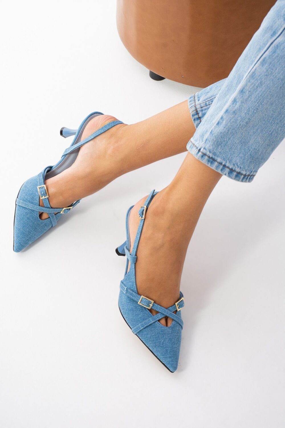 Kadın Topuklu Ayakkabı Abiye Ayakkabı Jeans Stiletto Vegan Deri Rugan - Günlük Ve Özel Gün - Görsel 4