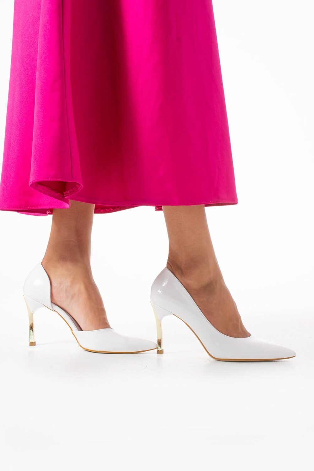 Beyaz 9 cm İnce Topuklu Vegan Deri Stiletto – Günlük ve Özel Günler İçin Kadın Ayakkabı - Görsel 6