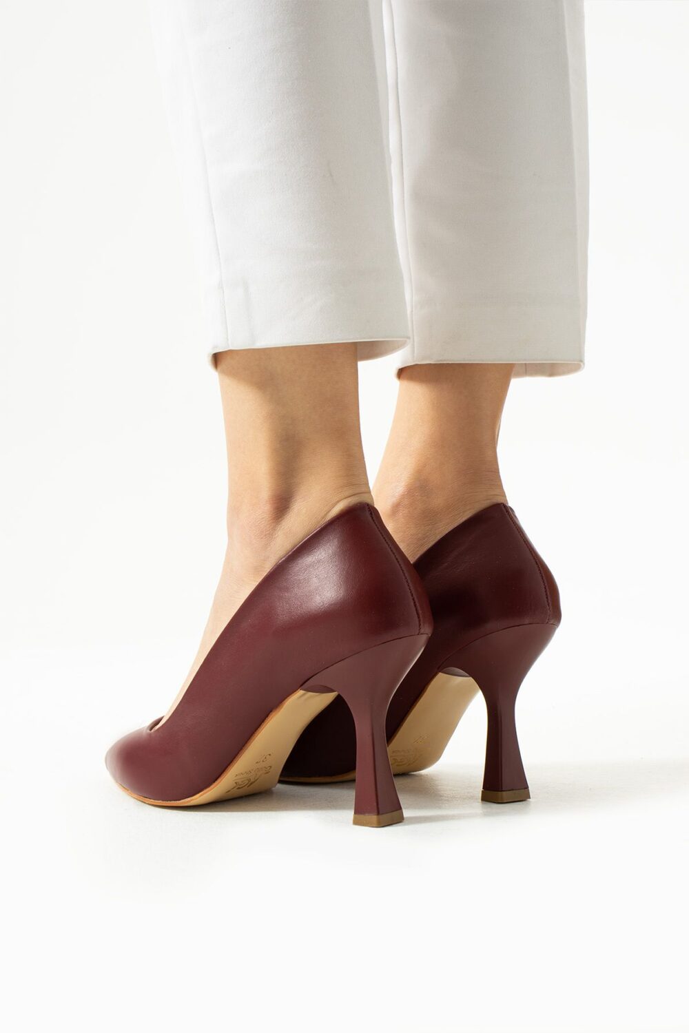 Bordo Mat Stiletto – Konforlu Vegan Deri Topuklu Kadın Ayakkabı | Günlük ve Özel Gün Kullanımına Uygun Şık Model - Görsel 5