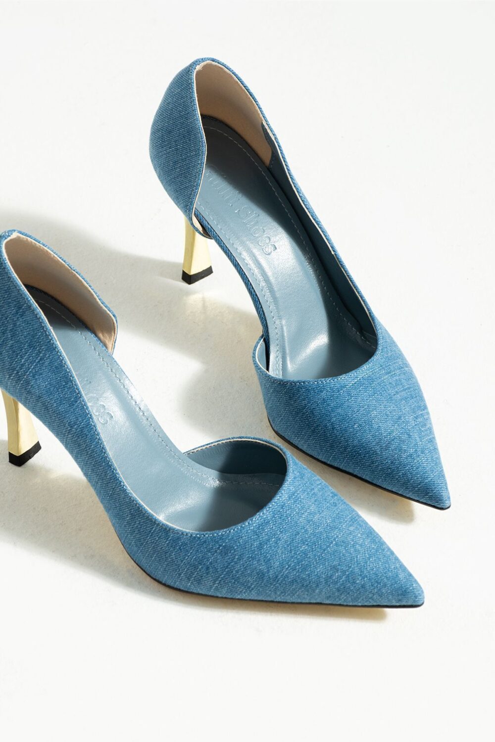 Kot Mavi 9 cm İnce Topuklu Vegan Deri Stiletto – Günlük ve Şık Kombinler İçin Kadın Ayakkabı - Görsel 3