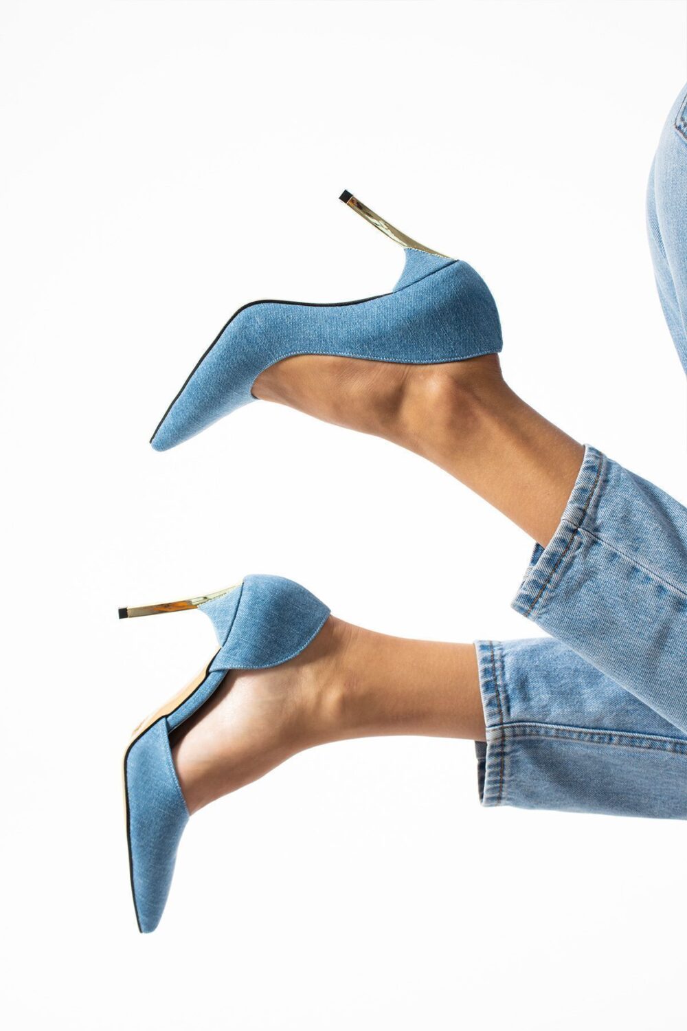 Kot Mavi 9 cm İnce Topuklu Vegan Deri Stiletto – Günlük ve Şık Kombinler İçin Kadın Ayakkabı - Görsel 4