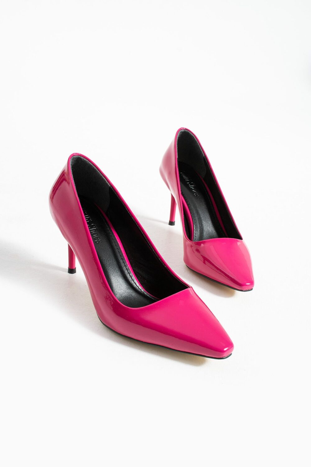Pembe Parlak Vegan Deri Topuklu Ayakkabı – 7cm İnce Topuklu Şık Stiletto - Görsel 6