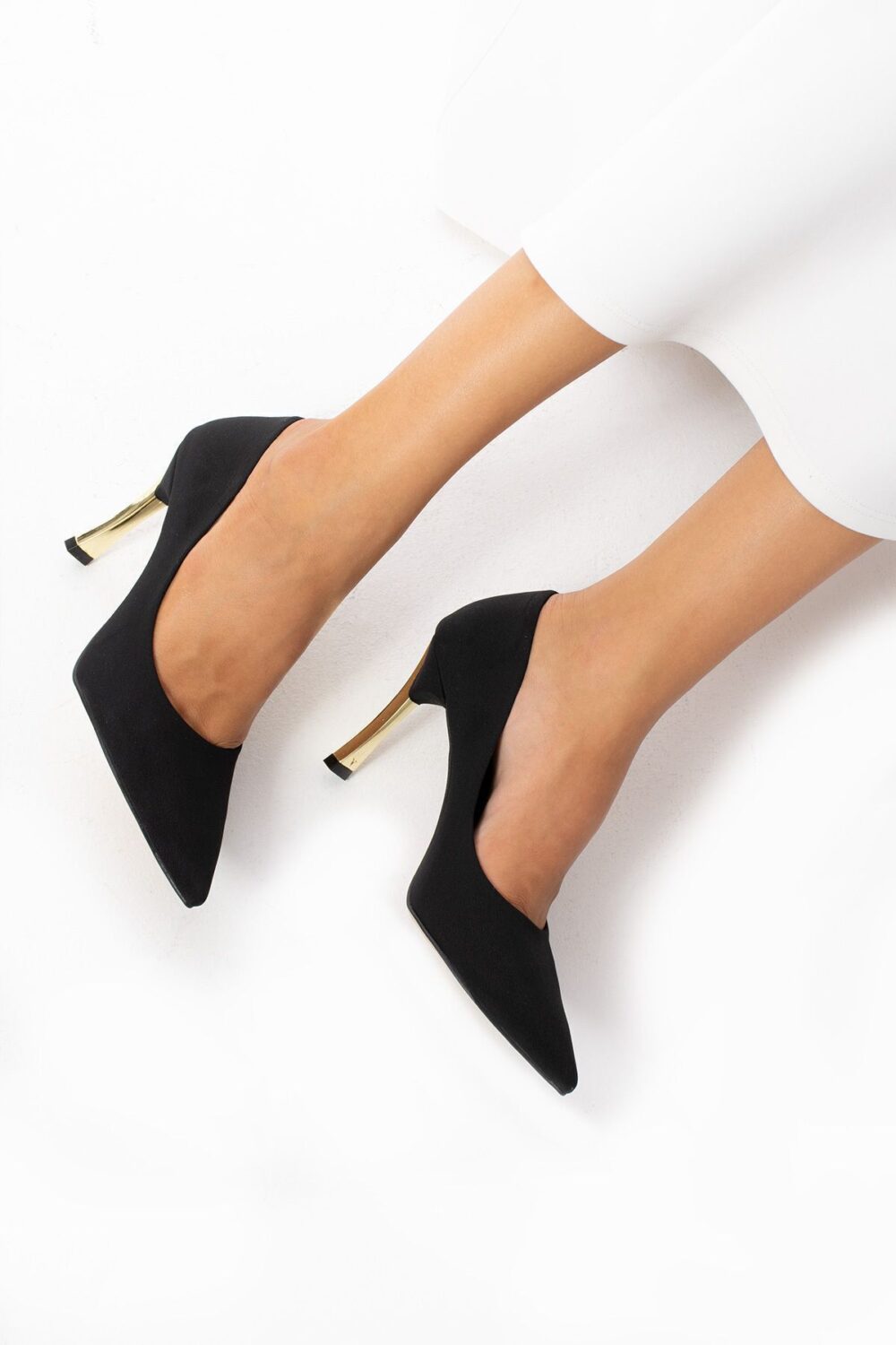 Stiletto Siyah Kadın Topuklu Ayakkabı Konforlu Vegan Deri Günlük Ve Özel Gün - Görsel 6