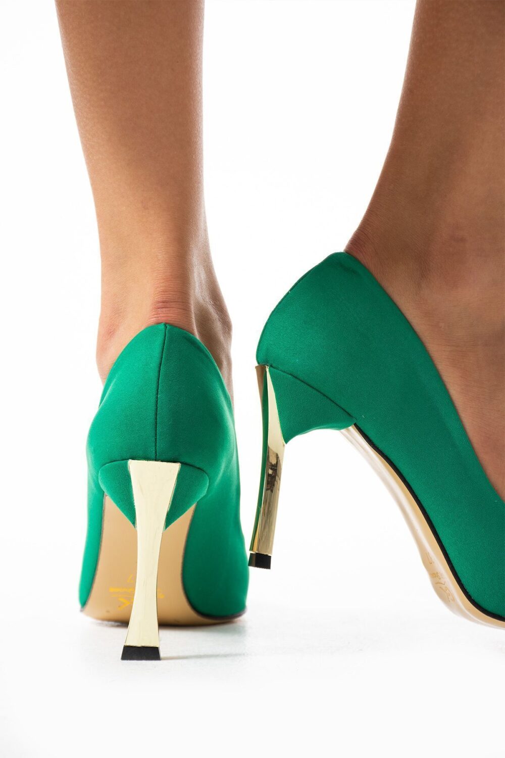 Stiletto Yeşil Kadın Topuklu Ayakkabı Konforlu Vegan Deri Günlük Ve Özel Gün - Görsel 3