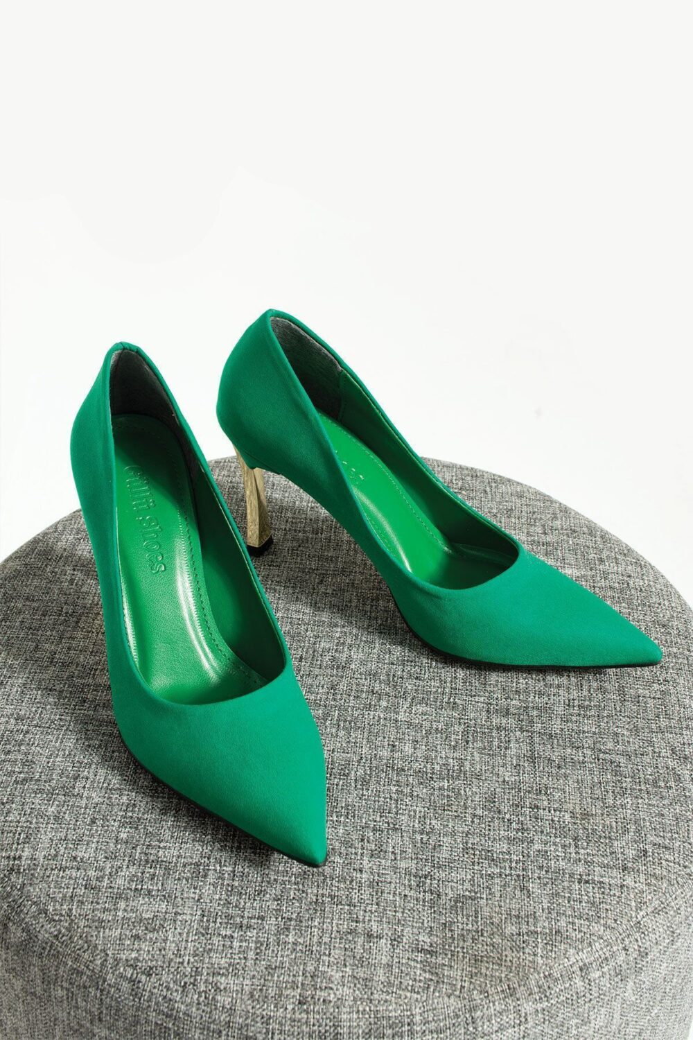 Stiletto Yeşil Kadın Topuklu Ayakkabı Konforlu Vegan Deri Günlük Ve Özel Gün - Görsel 4