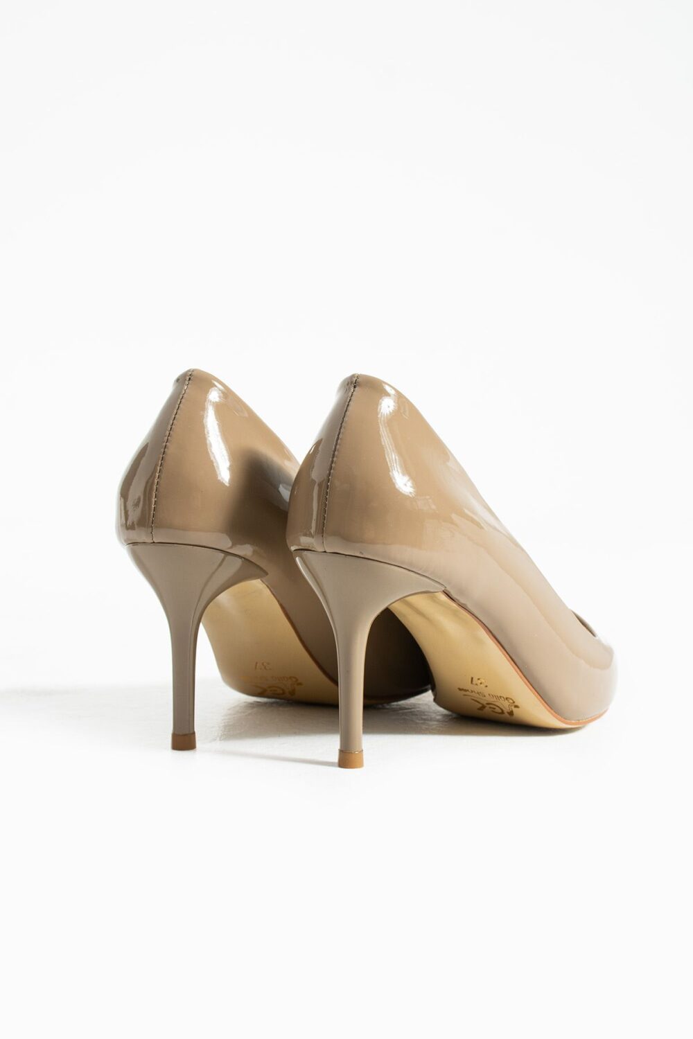 Vizon Parlak Vegan Deri Topuklu Ayakkabı – 7cm İnce Topuklu Şık Stiletto - Görsel 6