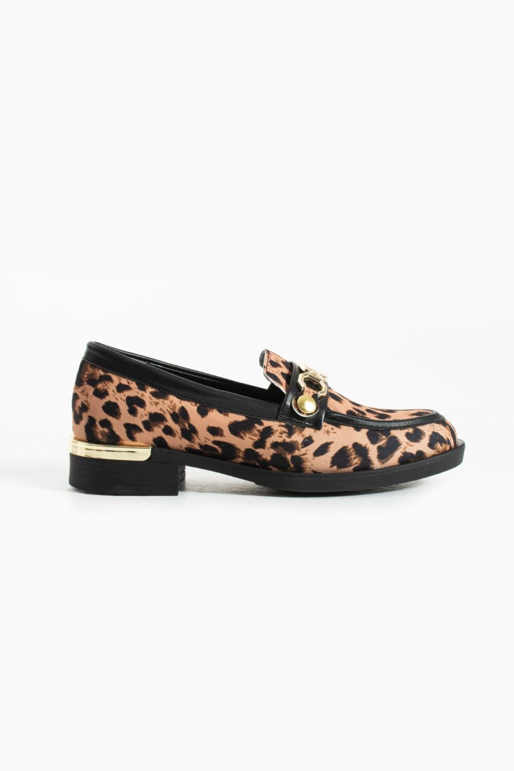 Leopar Desenli Saten Zincirli Loafer – Kadın Günlük Ayakkabı, Rahat Kalın Taban, Şık ve Ofis Uyumlu Model - Görsel 6