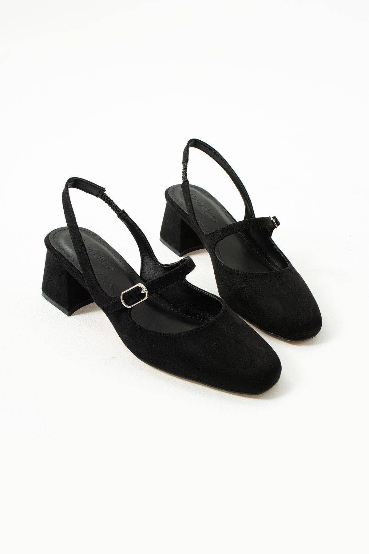 Siyah Süet Kısa Topuklu Kadın Ayakkabı – Şık ve Konforlu Klasik Model, Günlük ve Davet Kombinlerine Uygun - Görsel 2