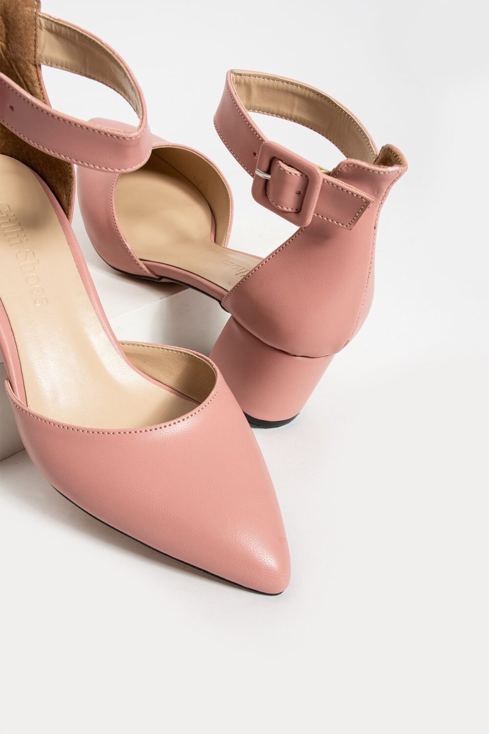 Gül Kurusu Topuklu Abiye Kadın Ayakkabı – 5.5 cm Kalın Topuklu, Zarif ve Şık Stiletto Model, Gelinlik & Özel Gün Kombinlerine Uygun - Görsel 2