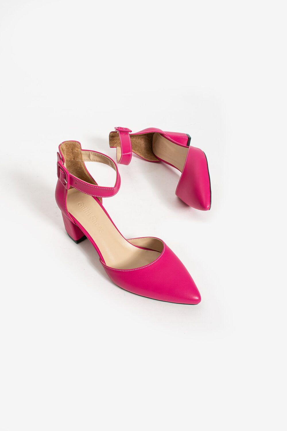 Kadin Fuşya Ayakkabı Abiye Stiletto Kalın Topuk Gelinlik Ayakkabisi 5.5cm - Görsel 2